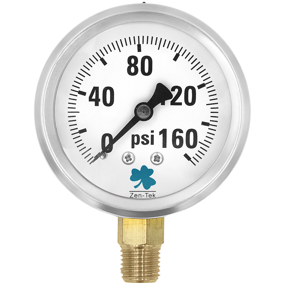 Zenport Zen-Tek Pressure Gauge LPG160 Liquid Glycerin Filled Pressure Gauge, 0-160 Psi (image for) Zenport Zen-Tek Pressure Gauge LPG160 Liquid Glycerin Filled Pressure Gauge, 0-160 Psi